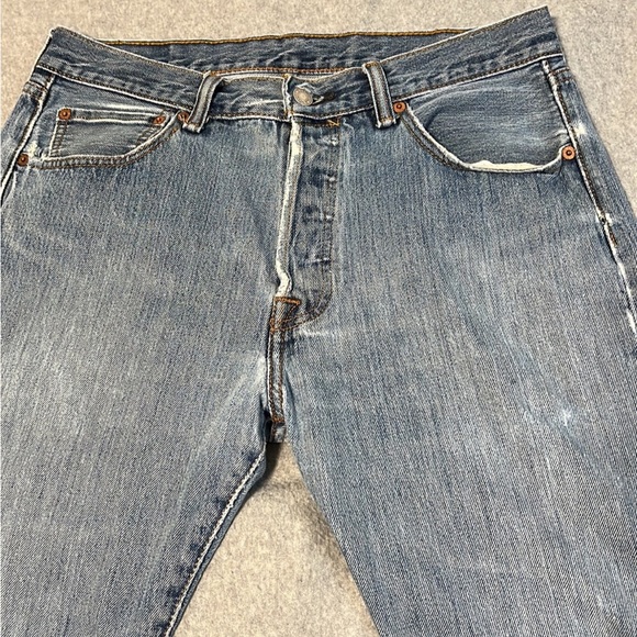 Y2K Levis 501 Jeans Size 33 Distressed Skater Streetwear Grunge - Picture 7 of 12